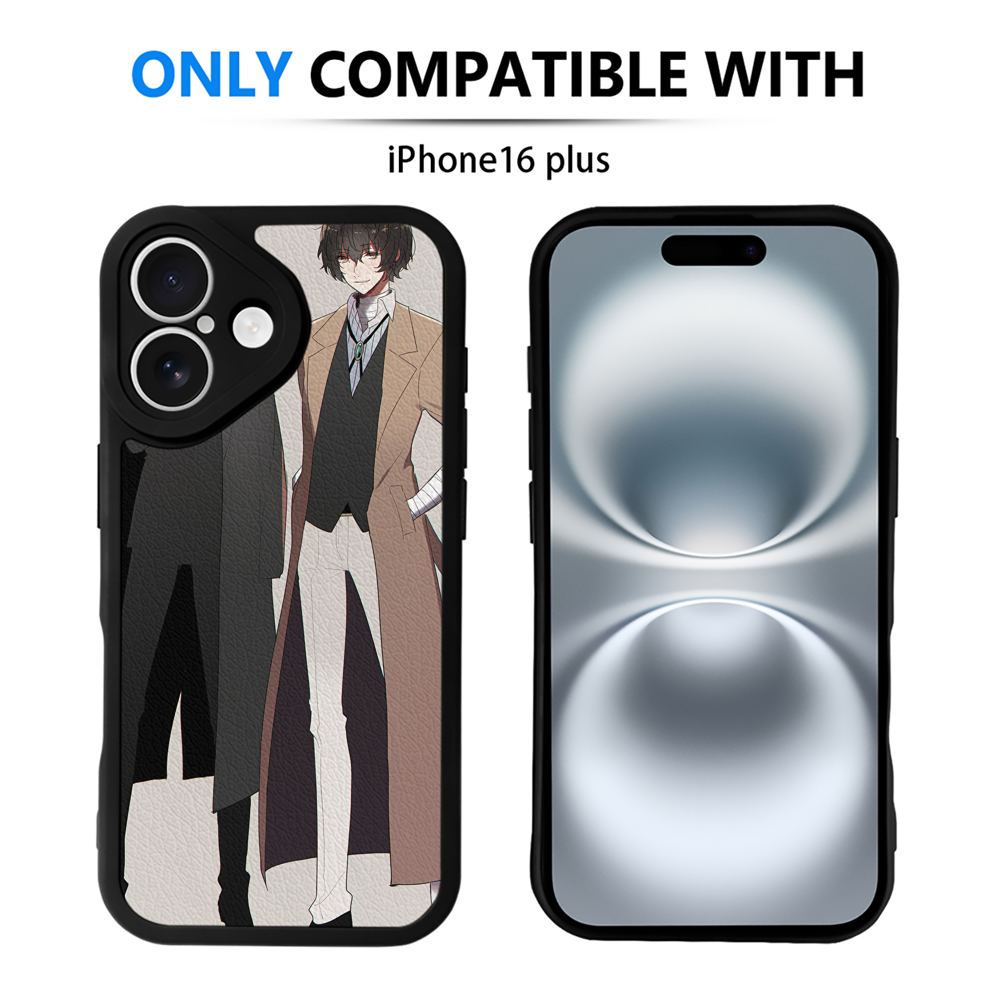 （画像用） 文豪ストレイドッグス Bungo Stray Dogs 【iPhone 16シリーズ対応】シリコンスマホケース（レザー調） 材質：シリコン